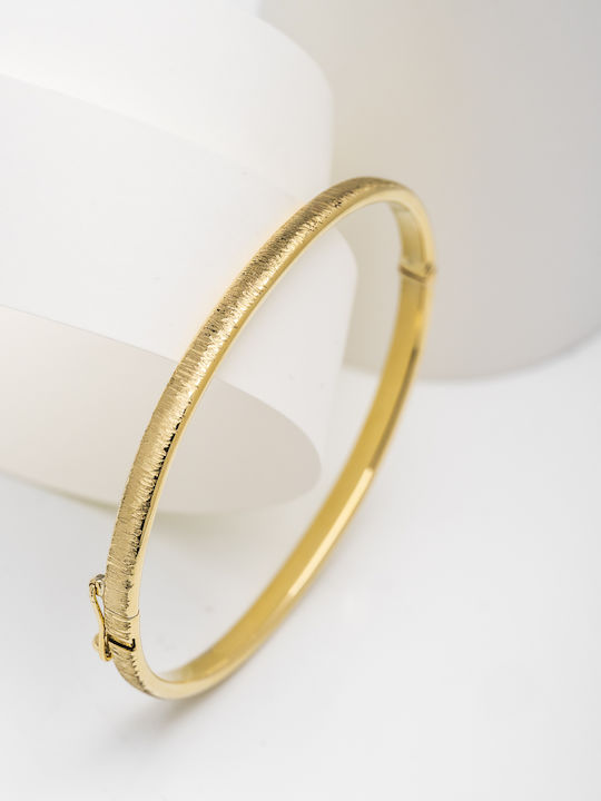 Lunaorocreations Women's Textured Handcuff Bracelet Yellow Gold 14K Small