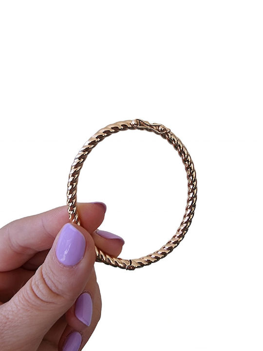 Lunaorocreations Women's Braided Handcuff Bracelet Yellow Gold 14K Small