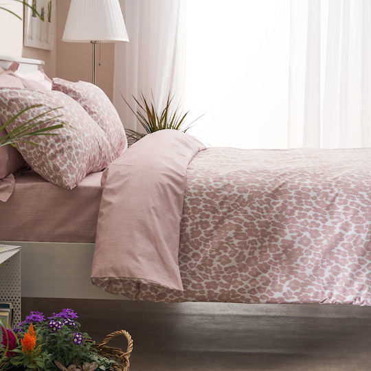 Charalambidis Textiles Leopar Σετ Μαξιλαροθήκες Ροζ 52x72εκ.