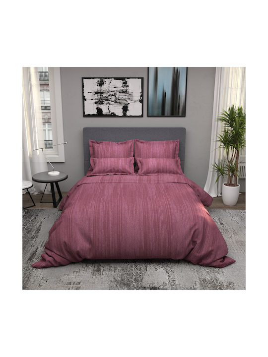 Charalambidis Textiles Ploaie Set Față de Pernă Fuchsia 52x72cm.
