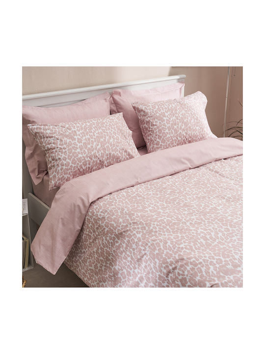 Charalambidis Textiles Leopar Pillowcase Set Pink 52x72cm.