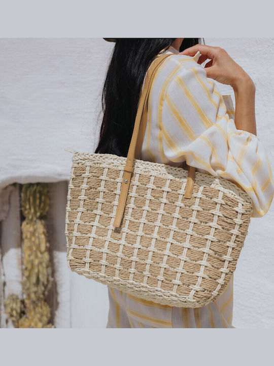 Straw Women's Bag Shoulder Beige