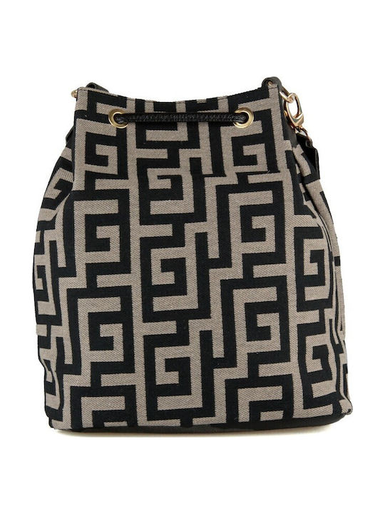 Stoff Damen Beutel Schulter Taupe Tasche-arg78446-tpblk