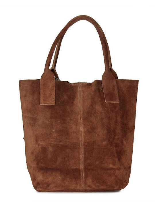 Women's Shoulder Bag Suede Brown bgset-09222-cml