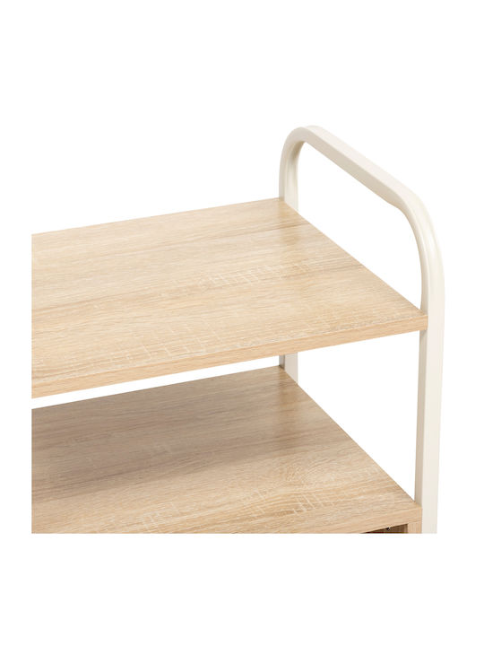 Metal Bedside Table Beige 40x30x50cm