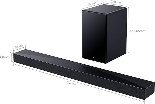 TCL Q65H Soundbar 5.1 Bluetooth, HDMI and Wi-Fi with Wireless Subwoofer Black
