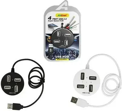 Andowl USB Hub 4 Ports USB 2.0 with USB-A Connection