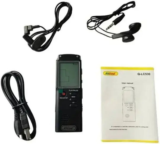 Andowl Qlc503 Digital Portable Recorder Battery with Recording Duration 8 Hours