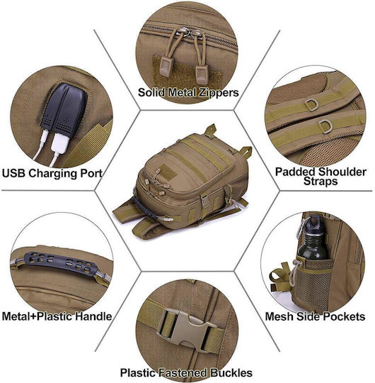 Military Backpack Backpack Brown 50lt