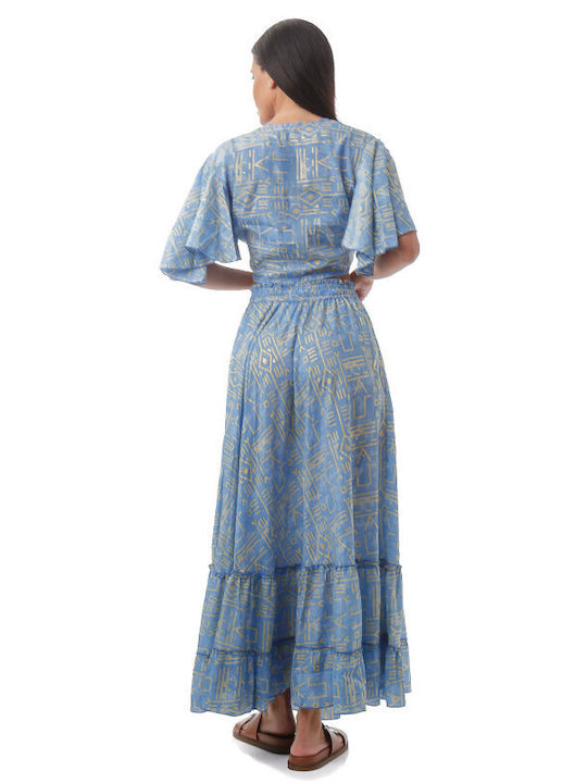Set with Maxi Skirt Blue