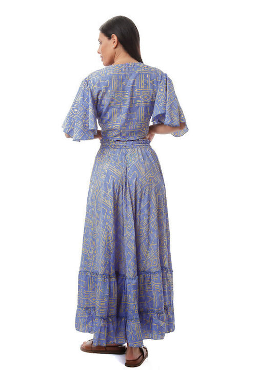 Set with Maxi Skirt Purple