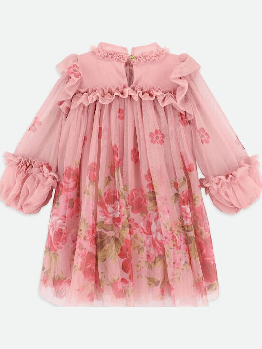 Παιδικό Φόρεμα Αμάνικο Τούλινο Floral Tea Rose