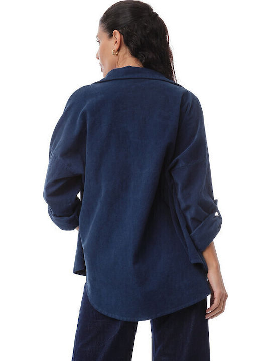 Langärmelig Damen Hemd Dark Blue