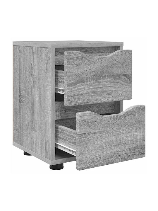 Комоди Дървени Сив 2бр 30.5x30x43см