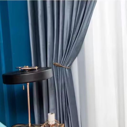 My Home Luxury Перде с Плик с Писалка Син 270x280см