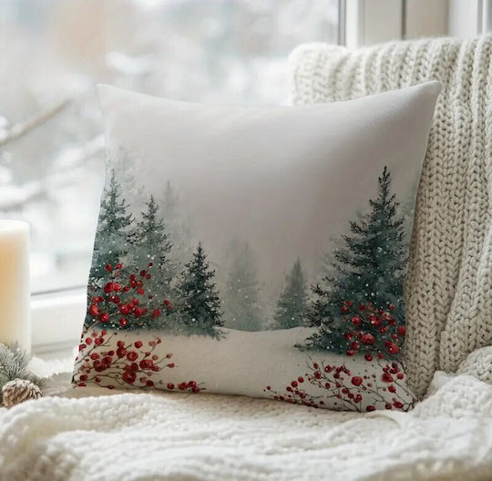 By Queen Limited Festive Edition Μαξιλαροθήκη Χριστουγεννιάτικο Τοπίο 45x45εκ
