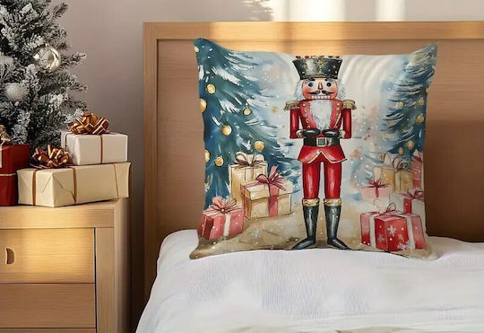 By Queen Limited Festive Edition Pillow Case with Nutcracker and Gifts 45x45cm