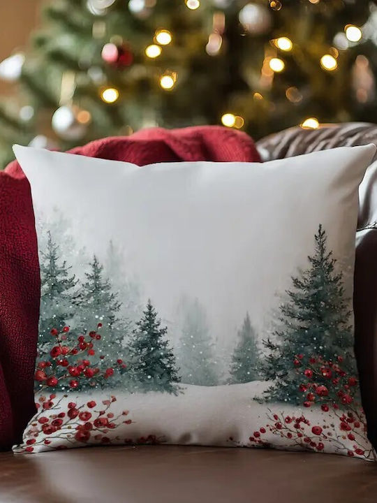 By Queen Limited Festive Edition Μαξιλαροθήκη Χριστουγεννιάτικο Τοπίο 45x45εκ