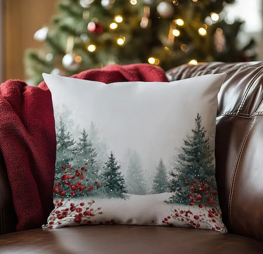 By Queen Limited Festive Edition Μαξιλαροθήκη Χριστουγεννιάτικο Τοπίο 45x45εκ