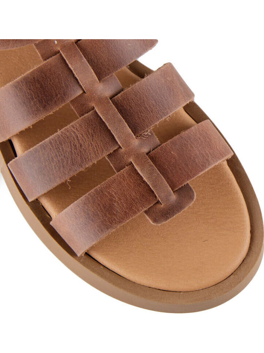 Sandale Casual Damă Gladiator Flatforme Maro