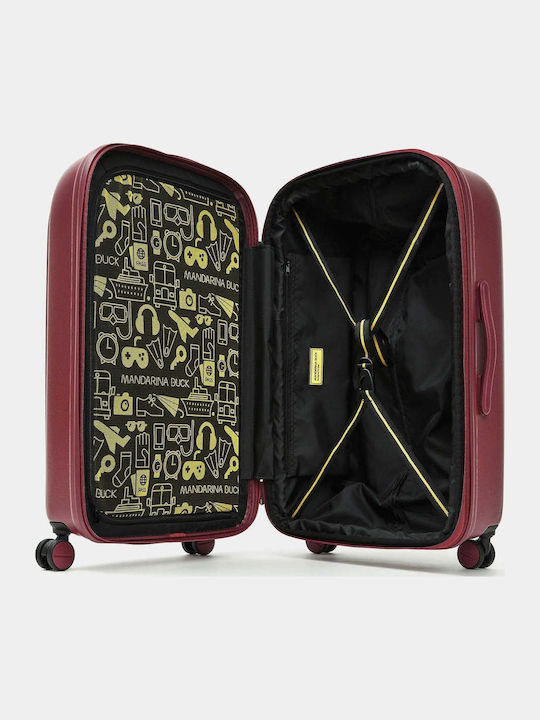 Mandarina Duck Logoduck Valiză Medie De Călătorie Burgundy Cu 4 Roți Înălțime 69 Cm