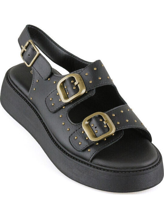 Women's Flat Sandals Flatforms in Black Color