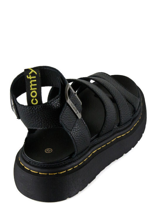 Γυναικεία Σανδάλια Flatforms Μαύρα