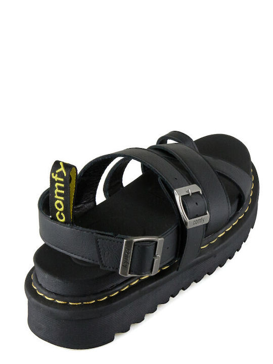 Women's Flat Sandals Flatforms in Black Color