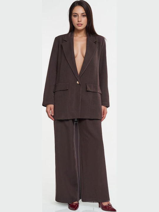 Damen Brown Set mit Hose