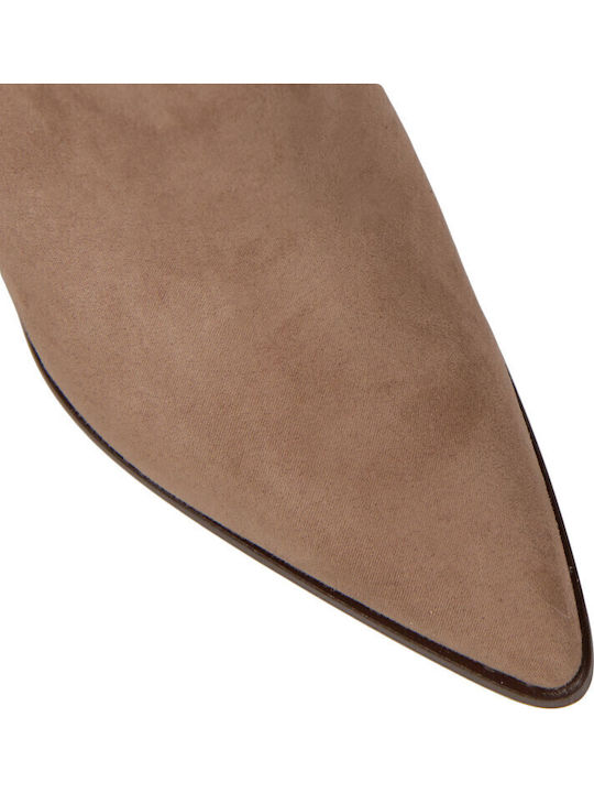 Suede Women's Ankle Boots Brown