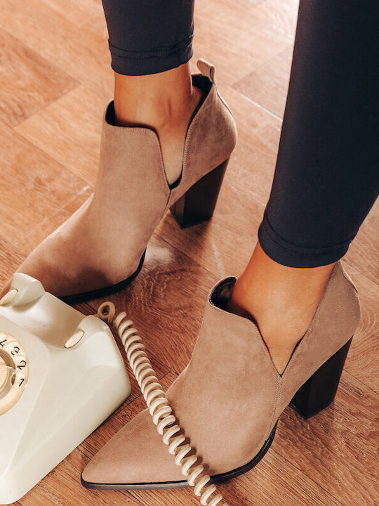 Suede Women's Ankle Boots Brown
