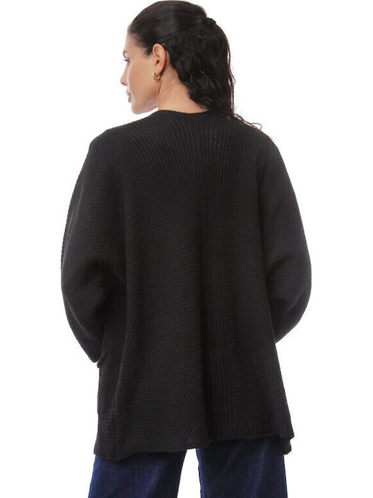 Lungă Jachetă de damă tricotată Black