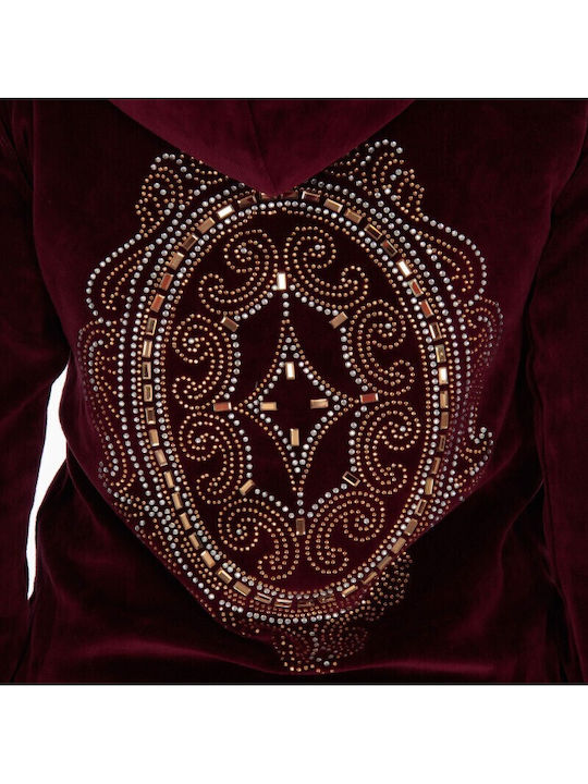 Sweatpants Set Velvet Burgundy