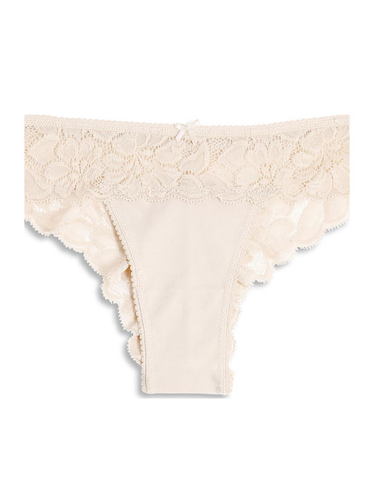 Brasiliano Women's Slip with Lace Beige