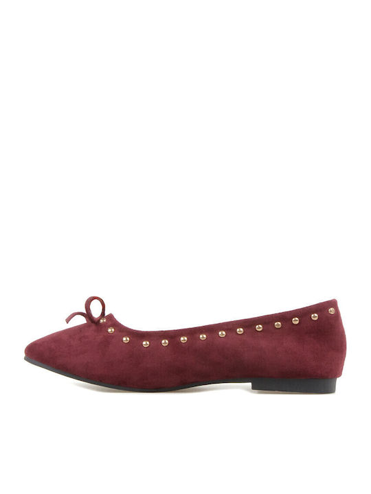 Pantofi balerini pentru femei in Burgundy Culori