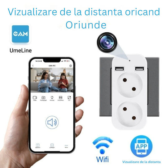 Taggo Cameră Ascunsă WiFi Lampă facială 1080p