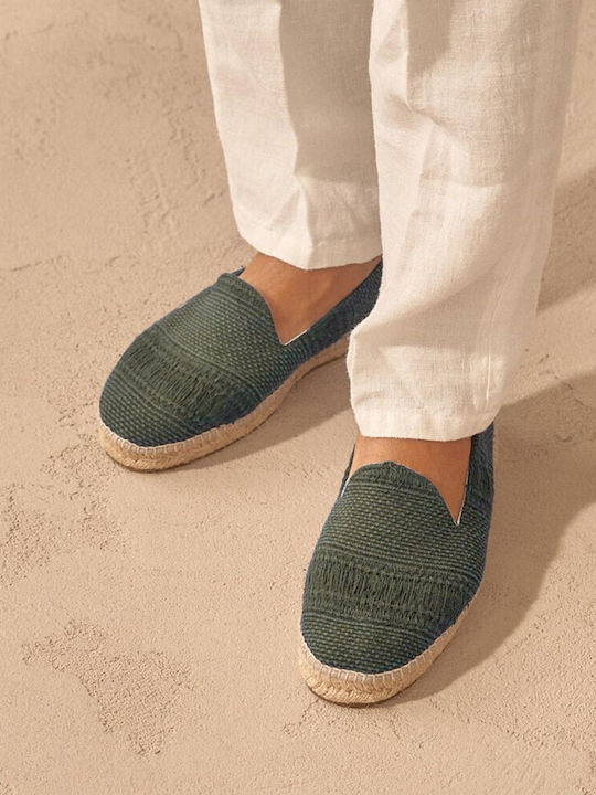 Yucatán Stoff Herren Espadrilles in Braun Farbe