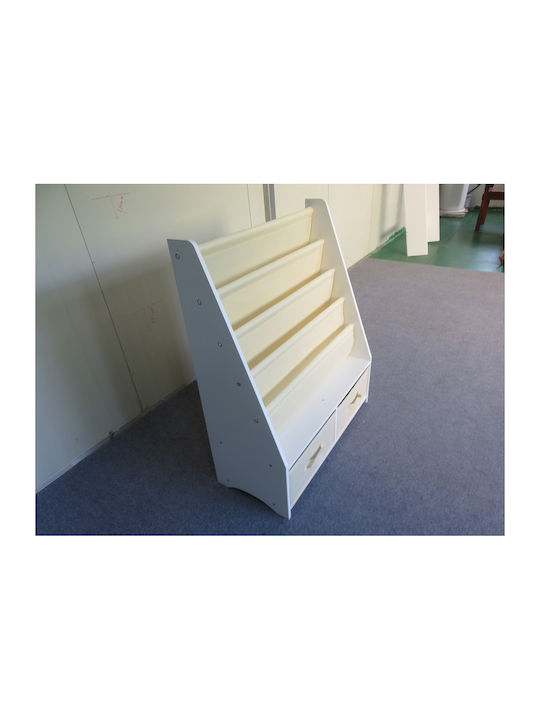 Bibliotecă pardoseală Metal Alb 70x30x85cm