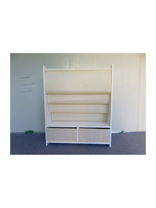 Bibliotecă pardoseală Metal Alb 70x30x85cm