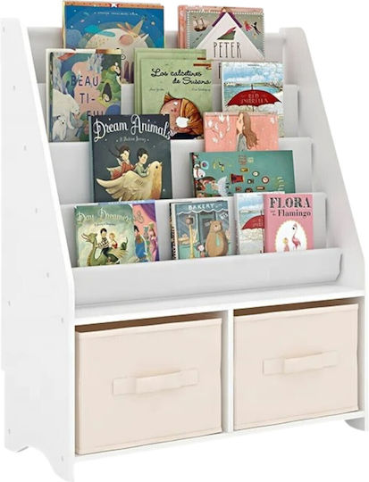 Bibliotecă pardoseală Metal Alb 70x30x85cm