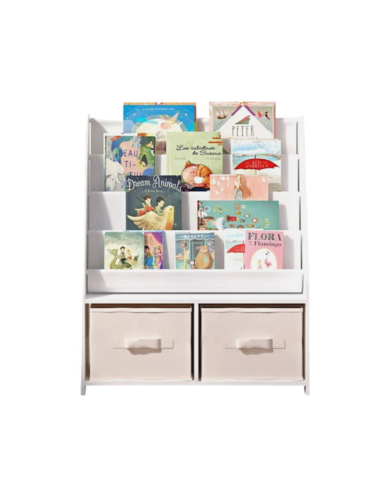 Bibliotecă pardoseală Metal Alb 70x30x85cm