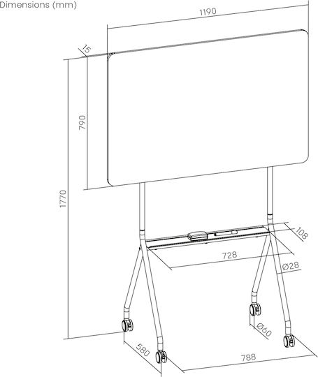Ergo Office Hanging Dry Erase Board 119x79cm