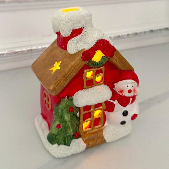Velve Crăciun Lampion Roșu 15x12cm.
