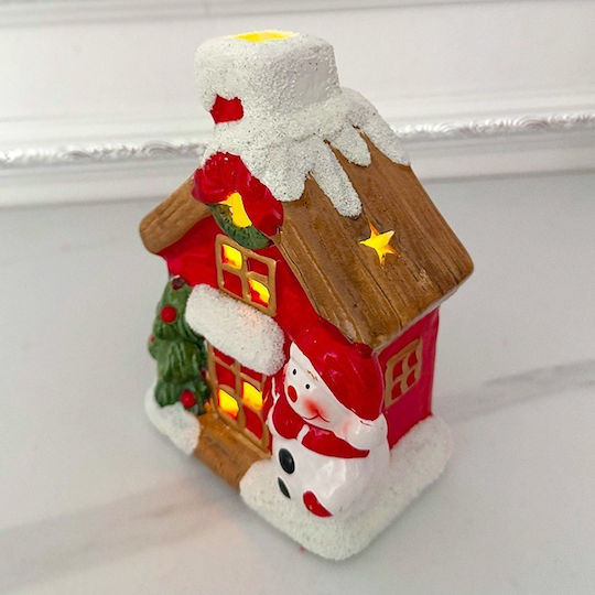 Velve Crăciun Lampion Roșu 15x12cm.
