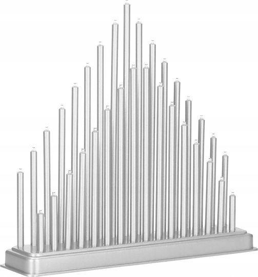 Crăciun Plastic Suport pentru lumânare Argintiu Baterie 29.5cm.