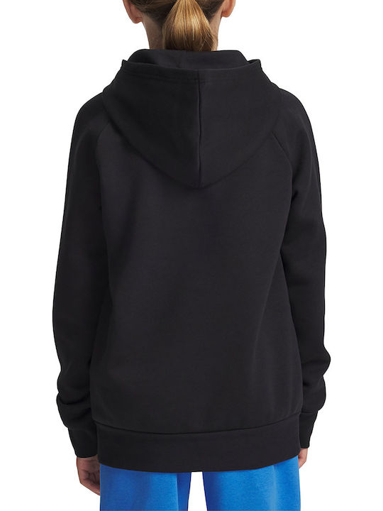 Fleece Παιδικό Φούτερ με Κουκούλα και Τσέπες Μαύρο Rival