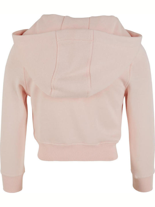 Fleece Kinder-Sweatshirt Gekürzt mit Kapuze Rosa