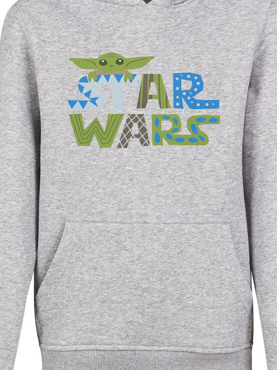 Fleece Kinder-Sweatshirt mit Kapuze und Taschen Grau