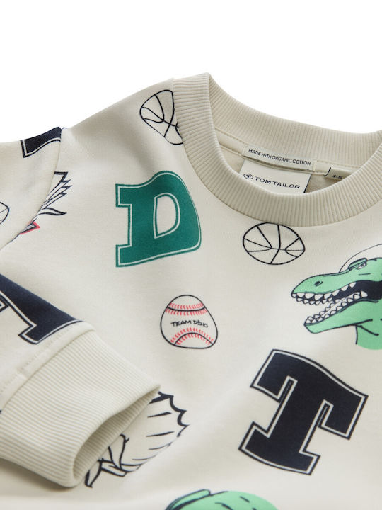 Kids Sweatshirt Ecru Dino