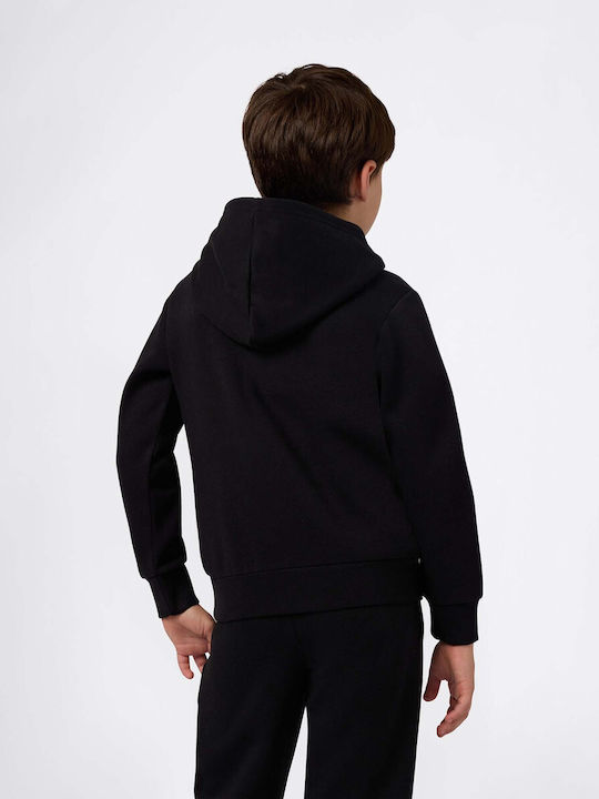Kinder-Sweatshirt mit Kapuze und Taschen Schwarz